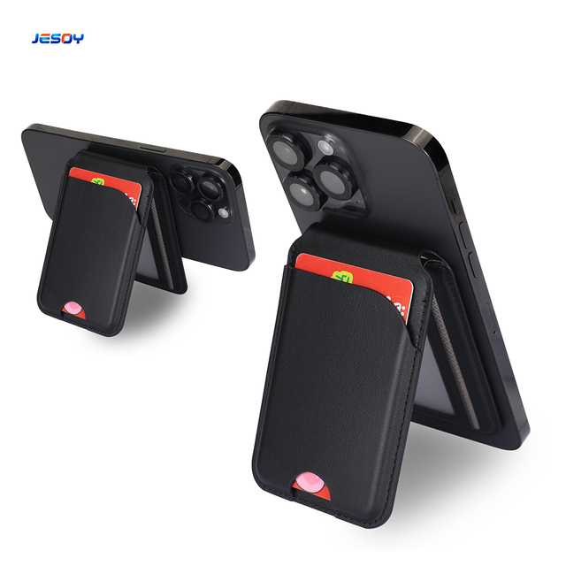 Portable Pu Leather Card Holder Wallet Adjustable Magnetic Phone Wallet With Stand for iPhone