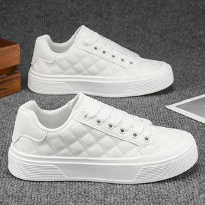 2026 New Men's Sneakers Low <b>Top</b> Leather Upper Korean Style Plaid Fashion Shoes Casual All-match Wear-resistant Sports Shoes - Product Image 2