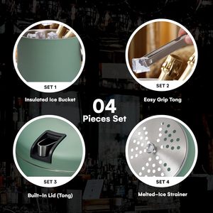 Seau à glace en métal isolé au design moderne pour une rétention de température optimale pour les fêtes d'anniversaire et les soirées cocktail - Product Image 5