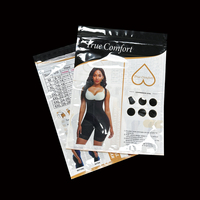 Sacs en plastique PE imprimés sur mesure avec fermeture éclair, sacs d'emballage en plastique refermables avec fenêtre transparente pour vêtements sculptants et gainants