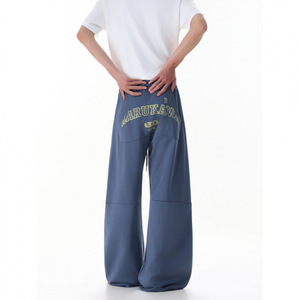 Black <b>Wide</b> <b>Leg</b> <b>Men</b> Pants Loose Fit Casual <b>Trousers</b> Drawstring Hem Pocket Streetwear Bottoms - Product Image 1
