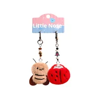Porte-clés en peluche avec mousqueton, véritable chiot capybara, cordon, pendentif de poupée mignon, cadeau de remise de diplôme écologique, breloque, vente en gros, personnalisable