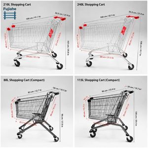 60L Metal <strong>Shopping</strong> Cart Zinc-Plated Supermarket Grocery <strong>Trolley</strong> with Silent PVC Wheels and Child Seat for Retail - Product Image 6
