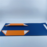 Boîte dure recyclable de couleur bleue et orange boîte magnétique emballage boîtes cadeaux pliantes de luxe