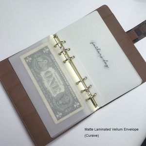 Cá nhân loại chữ thảo phông chữ tiền mặt nhồi tiền tiết kiệm Refill Matte A6 ngân sách phong bì nộp hồ sơ Túi vellum tiền mặt phong bì - Product Image 4
