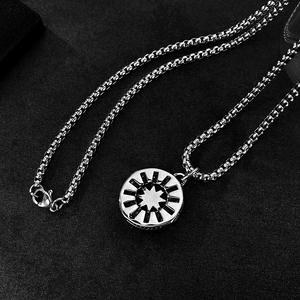 Personality Hip Hop Style Men Women Waterproof Lucky Compass 18K Gold Plated Stainless Steel <strong>Coin</strong> Pendant <strong>Necklace</strong> Fashion Gift - Product Image 6