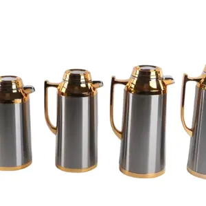 Colors Wholesale Arabic Coffee Pot 1L 1.3L 1.6L 1.9L Wholes Arabic Coffee Dallah And Tea Flask with gold Handle