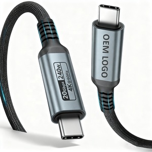 Loại C để Loại C bện cáp USB 3.2 Gen2 10gbps 20gbps 4k 240W 100W 5A PD 3.1 nhanh chóng sạc USBC truyền dữ liệu cáp 1m 2m 3m - Product Image 1