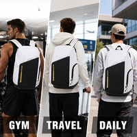 Sac à dos de sport multifonctionnel avec compartiment latéral pour chaussures, pochette indépendante pour ordinateur portable, poche latérale pour bouteille, sac d'école, sac de sport