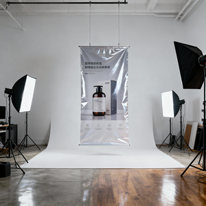 ملصق محمول مطبوع حسب الطلب لترويج المعرض ، ملصق معلق للتصوير الفوتوغرافي ، استوديو خلفية مقاومة للماء ومقاومة للأشعة تحت البنفسجية - Product Image 2