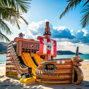 Barco pirata profesional hecho a medida <span class=keywords><strong>Castillo</strong></span> inflable Aventura emocionante para niños con trampolín hinchable de tema náutico - Product Image 4