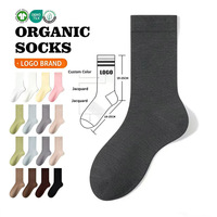 Livraison rapide, OEM, ODM, logo personnalisé, chaussettes mi-mollet, coton biologique, chaussettes invisibles, chaussettes en coton biologique avec logo