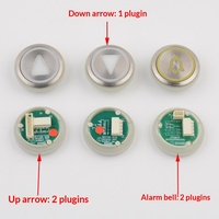 Bouton d'ascenseur original AN-50 en acier inoxydable, type poussoir, avec éclairage LED pour ascenseur de passagers/villa, installation facile, garantie 1 an