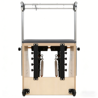 Chaise Wunda MJD W18 en chêne et caoutchouc, réglable, portable, durable, multifonctionnelle, équipement de studio de Pilates, utilisation par les adultes, 5 ans