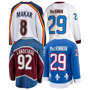 Jersey Hoki Pria Jahitan Terbaik Cale Makar Gabriel Landeskog Nathan MacKinnon Ukuran S-3XL - Product Image 1