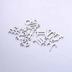 Nuevos Colgantes de Acero Inoxidable Chapados en Oro y Plata con Signos <span class=keywords><strong>del</strong></span> Zodiaco, 12 Dijes de Signos <span class=keywords><strong>del</strong></span> Zodiaco para Joyería, Collares y Pulseras - Product Image 4
