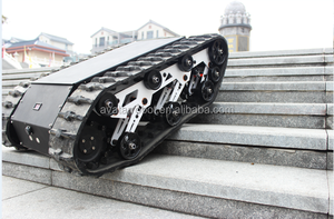 Veicolo elettrico del telaio del serbatoio <span class=keywords><strong>RC</strong></span> fuoristrada della pista di gomma con le piste del carro armato AVT-9T - Product Image 4