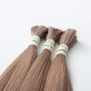 Factory Wholesale Double drawn Straight Soft Russian Hair Extension Full Cuticle Aligned Virgin Raw Remy Bulk Human Hair