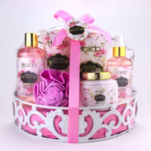 Wholesale moisturize body care spa wire basket bath gift set