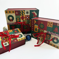 Boîtes en papier rigide rouge personnalisées à double porte pliables pour emballages cadeaux avec laminage mat pour cosmétiques, vêtements et cadeaux de fête