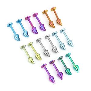 أقراط معدنية من التيتانيوم ASTM F136 على شكل قرون الشيطان الصغيرة بالجملة، موسعات للأذن، مجوهرات لثقب الغضروف والتراغوس - Product Image 5