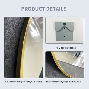 <span class=keywords><strong>Miroir</strong></span> rond en gros avec <span class=keywords><strong>grand</strong></span> cadre <span class=keywords><strong>doré</strong></span>, <span class=keywords><strong>miroir</strong></span> mural fin à cadre métallique pour salle de bain et salon - Product Image 3