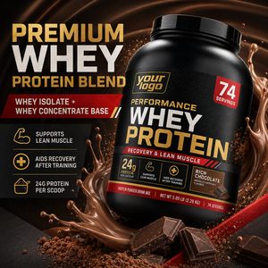 Protéine de lactosérum en poudre pour la récupération musculaire, 24 g, saveur chocolat riche, nutrition sportive pour la performance, 74 portions, complément alimentaire - Product Image 3