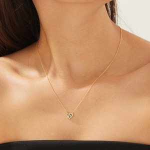 Collar con Colgante de Plata 925 al por Mayor, Diseño Geométrico de Amor Eterno, Brillante, con Cruz y Corazón, Piedras Preciosas, Cadenas de Estrás, Joyería Impermeable - Product Image 4