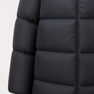 Manteau long à capuche unisexe pour homme, noir uni, imperméable, en polyester épais, coupe droite - Product Image 6