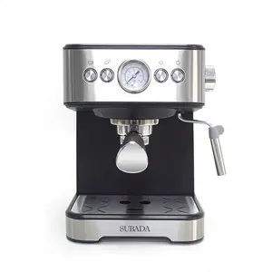 专业浓缩咖啡机不锈钢意大利卡布奇诺自动咖啡机家用20巴带蒸汽棒