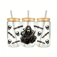 En gros, films DTF UV imperméables pour transfert à froid sur gobelets et mugs à café de 16oz et 20oz, nouveau design, autocollants populaires