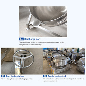 1000L 600L ไฟฟ้าใช้แก๊สแบบสองชั้นสำหรับอุตสาหกรรมหม้อต้มซุปเนื้อร้อนรูปกระดูกไอน้ำเกรดมหาสมุทร300L - Product Image 5