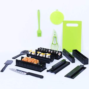Rouleau de <span class=keywords><strong>Sushi</strong></span> fait <span class=keywords><strong>maison</strong></span>, <span class=keywords><strong>Kit</strong></span> de 7 moules à riz, accessoires de <span class=keywords><strong>Sushi</strong></span> noirs antiadhésifs - Product Image 2