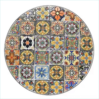 Ensemble de table et deux chaises de jardin en mosaïque pour balcon, cour ou terrasse, combinaison trois pièces en métal pour jardin sur le toit