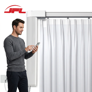 Système de <span class=keywords><strong>rail</strong></span> et de tringle à rideaux électriques motorisés intelligents, modernes, avec contrôle vocal Wi-Fi automatisé, pour la décoration de chambre - Product Image 1
