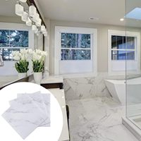 Spiareal - 48 Piezas de Vinilo Autoadhesivo para Piso con Diseño de Mármol Blanco Cuadrado de 12 x 12 Pulgadas, Impermeable, para Interiores, Baños y Cocinas