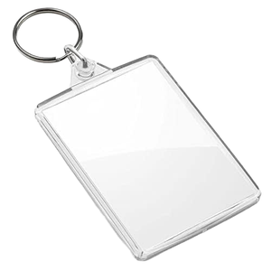 Clear Acrylic Rectangle Keychain Photo Frame DIY Pendant Lightweight Plastic <b>Key</b> <b>Ring</b> Transparent Holders for Cards or Photos - Product Image 1