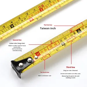 Penggaris Feng Shui kuno definisi tinggi, pita baja presisi tinggi dua sisi metrik 5m dengan dudukan - Product Image 5