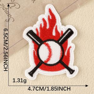 Patchs brodés 3D à motif flamme transfrontalier pour vêtements et sacs de football, rugby, baseball – Stock disponible - Product Image 5