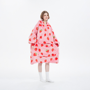 <span class=keywords><strong>Felpa</strong></span> <span class=keywords><strong>Coperta</strong></span> con Cappuccio Oversize in Sherpa, Plaid Indossabile Morbido in <span class=keywords><strong>Pile</strong></span> con Tasca per Adulti - Product Image 6