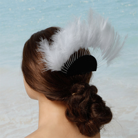 Peigne à cheveux et accessoires de coiffure en plumes teintées pour la danse Hula des îles Hawaïennes