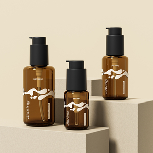 Cilindro rotondo smerigliato Rifil vuoto di lusso personalizzato 30 50 flacone di lozione cosmetica in vetro da 100ml con pompa - Product Image 3