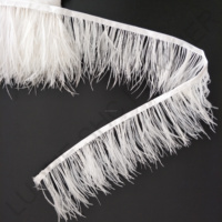 Frange de plumes d'autruche en gros 8-10cm, garniture de plumes blanches, tissu en dentelle de plumes colorées pour vêtements, bricolage et décoration de mariage