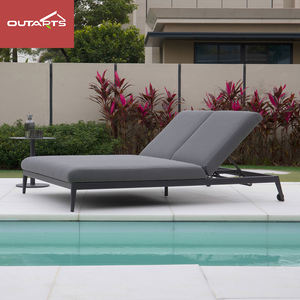 Chaise longue de piscine moderne en aluminium Kingmake, canapé-lit de soleil avec coussin, lit de soleil double pour l'extérieur - Product Image 2