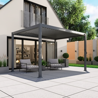 Pergola Commerciale en Aluminium à Toit à Lames Orientables, Haute Résistance au Vent, pour le Stationnement des Véhicules des Employés et des Clients, des Centres Commerciaux et des Bureaux
