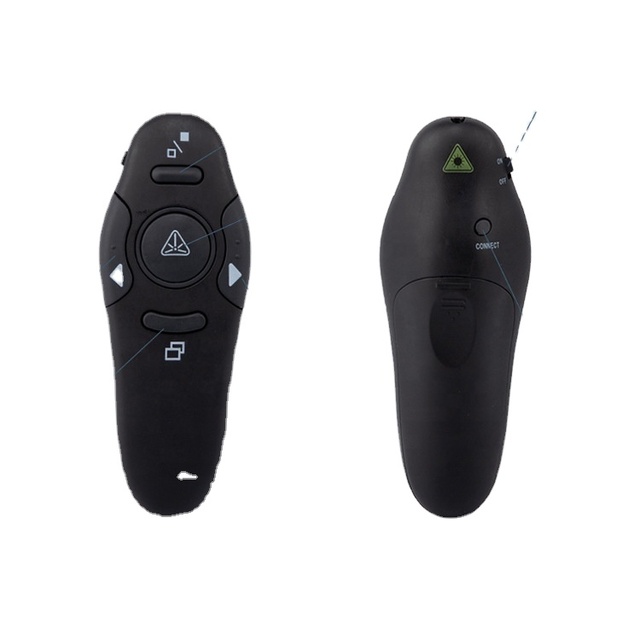 Factory Wholesale Presentation Clicker Remote Laser Pointer Wireless USB Presenter Slideshow PowerPoint Clicker
