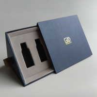 ROGOOD Boîte Cadeau Cosmétique de Luxe à Trois Tiroirs, Extérieur en Papier Spécial, Insert en EVA pour Échantillons de Parfum et Kits de Soins de la Peau P2120