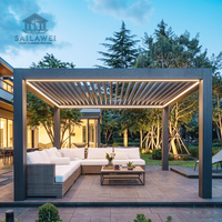 Pérgola Moderna Independiente de 3x4m con Techo de Láminas de Aluminio Motorizado, Impermeable, para Jardín, Espacios de Vida de Lujo, Directo de Fábrica OEM