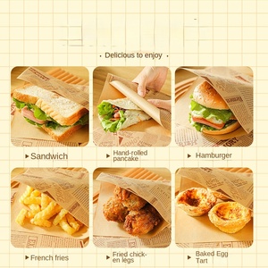Sacchetto Triangolare Moderno Minimalista in Carta Vergine Anti-Grasso e Anti-Olio per Sandwich, Colazione e Hamburger - Product Image 5