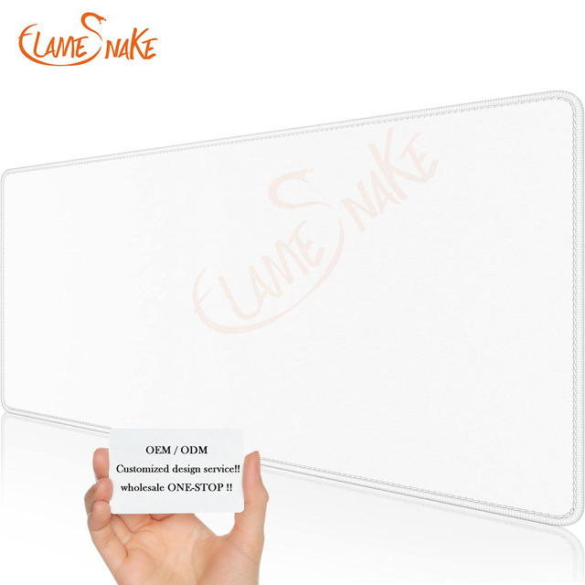 Sublimation Mouse Pad 3mm Large Mousepad , Mouse Pad Sublimation Blank With Stitched Edge White Mousepad 30x60 cm